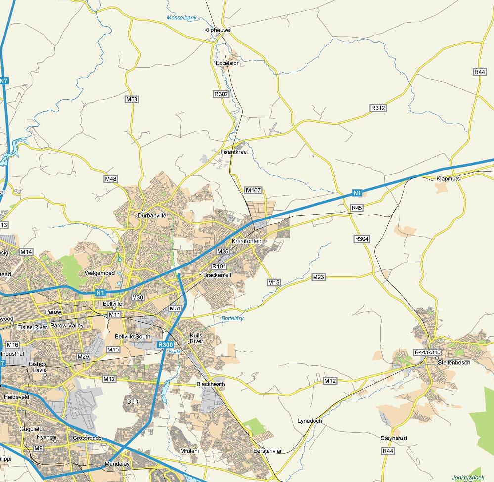 карта Кейптауні Кейптаун