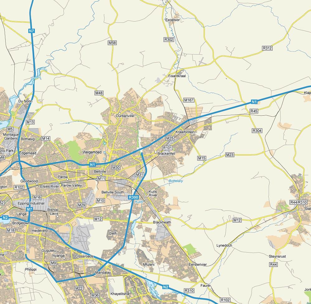 карта brackenfell, так Кейптауні