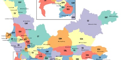 Карта Західний Кейп передмісті