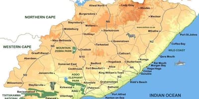 Карта Східний Кейп міст