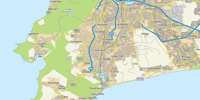 Карта річки діп Кейптаун